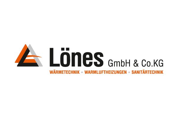 grafikdesign logo lönes gmbh & co. kg wärmetechnik warmluftheizung sanitärtechnik
