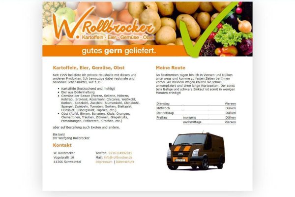 www webdesign website w. rollbrocker kartoffeln eier gemüse obst